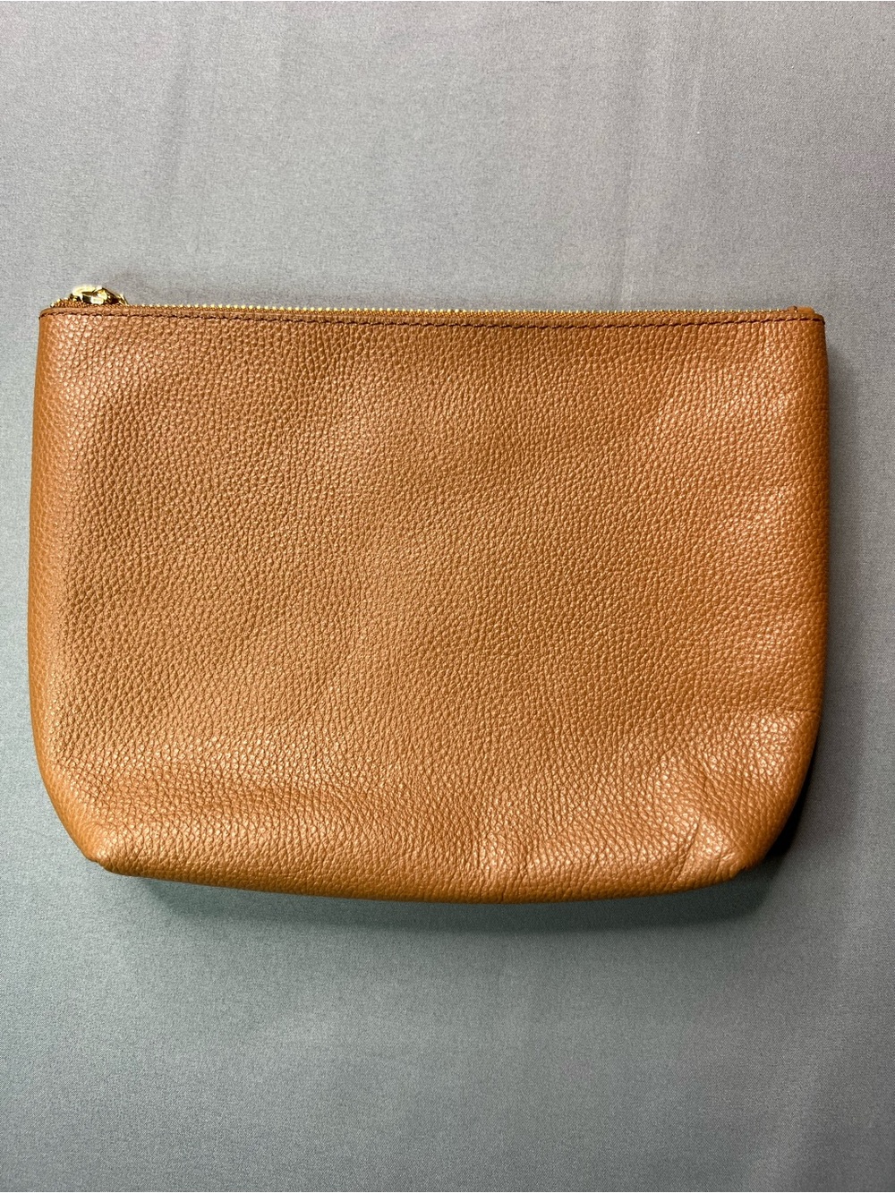 LOFT Pebbled Leather Clutch Pouch | Caramel | Made in India